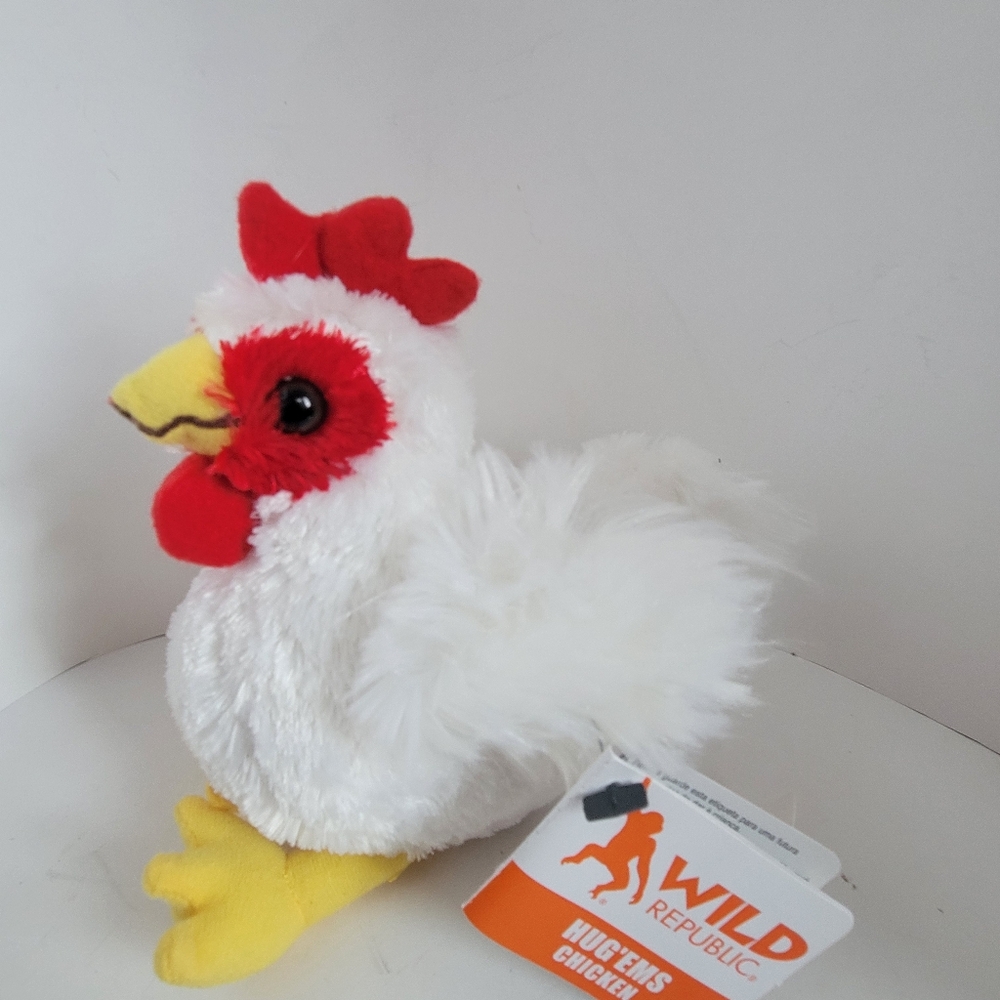 WILD REPUBLIC Hug'ems CHICKEN Hugems soft plush stuffed toy 7" NEW